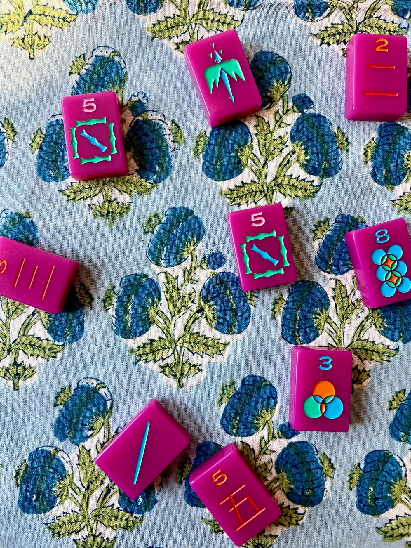 Poms Square Tablecloth in Bluebird