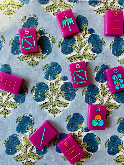 Poms Square Tablecloth in Bluebird