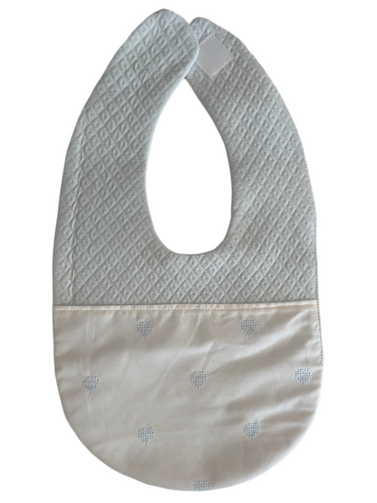 Blue Quilted Heart Bib