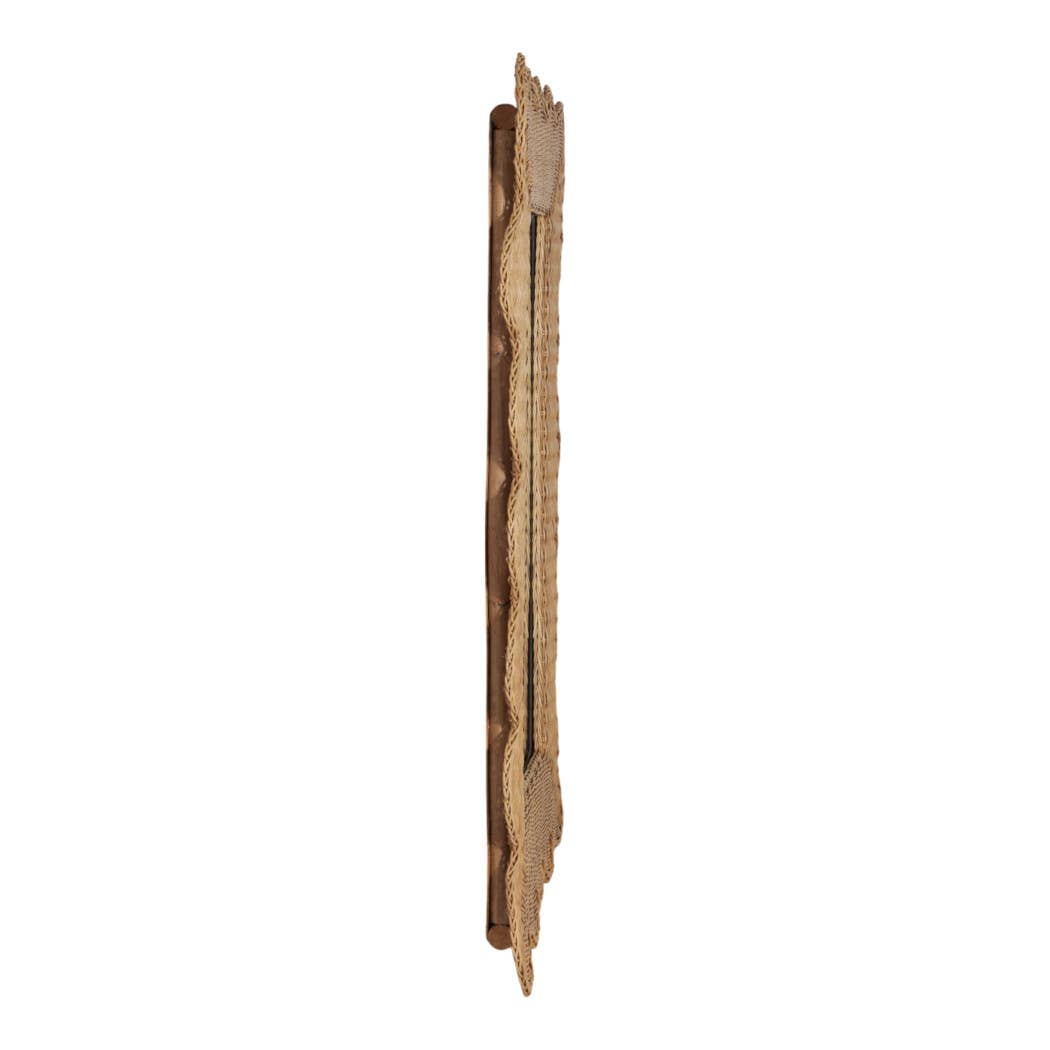 Wicker Scalloped Edge Mirror