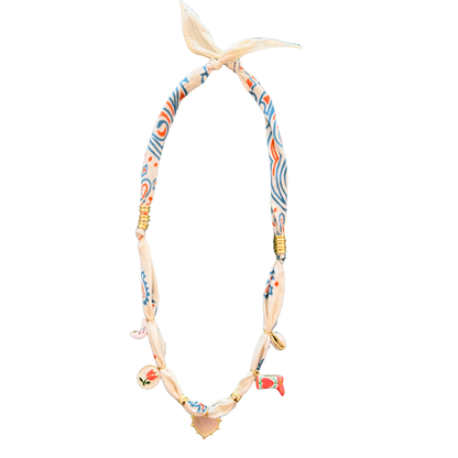White Heart Luck Bandana Necklace