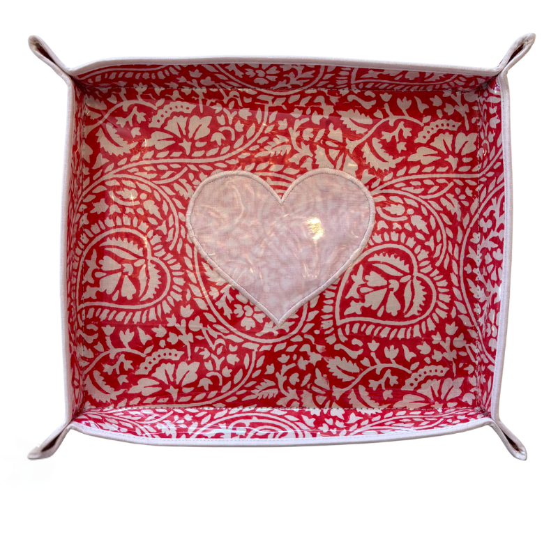 Heart Block Print Valet Tray