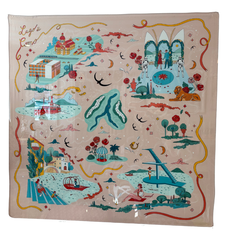 Pink Lago Di Como Scarf