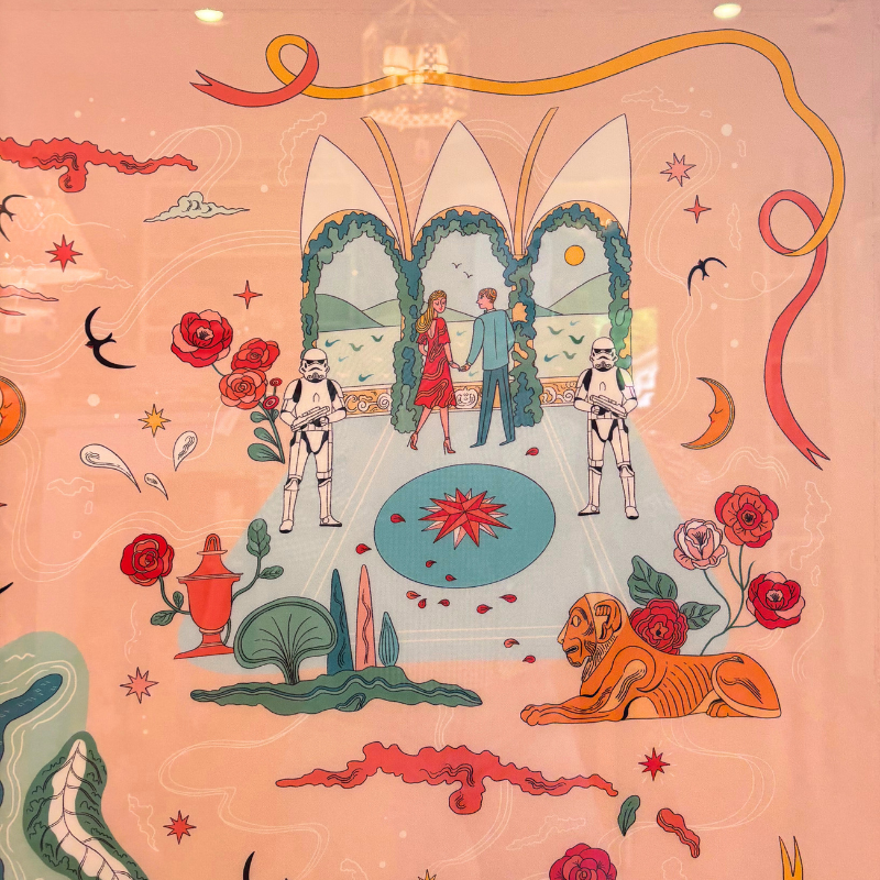 Pink Lago Di Como Scarf