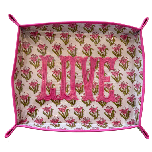 Love Block Print Valet Tray