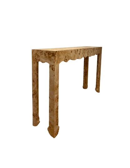 Scallop Burl Console Table