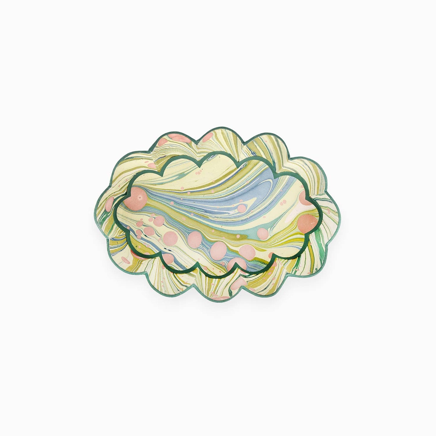 Flower Petal Oval Desk Tray in Moss Firewhirl