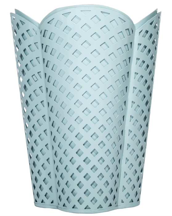 Slate Blue Lattice Wastepaper Basket