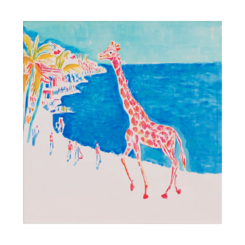 Pink Giraffe Framed Giclée Print