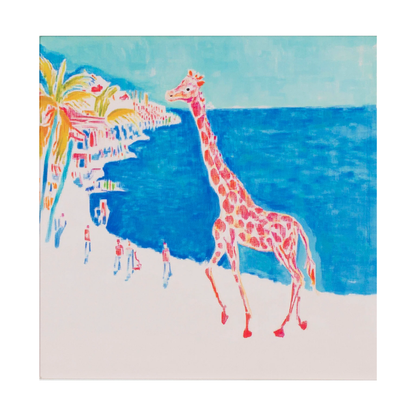 Pink Giraffe Framed Giclée Print