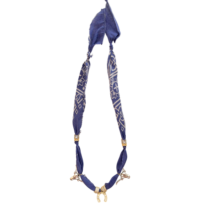Blue Longhorn Luck Bandana Necklace