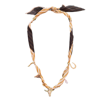 Tan Longhorn Luck Bandana Necklace