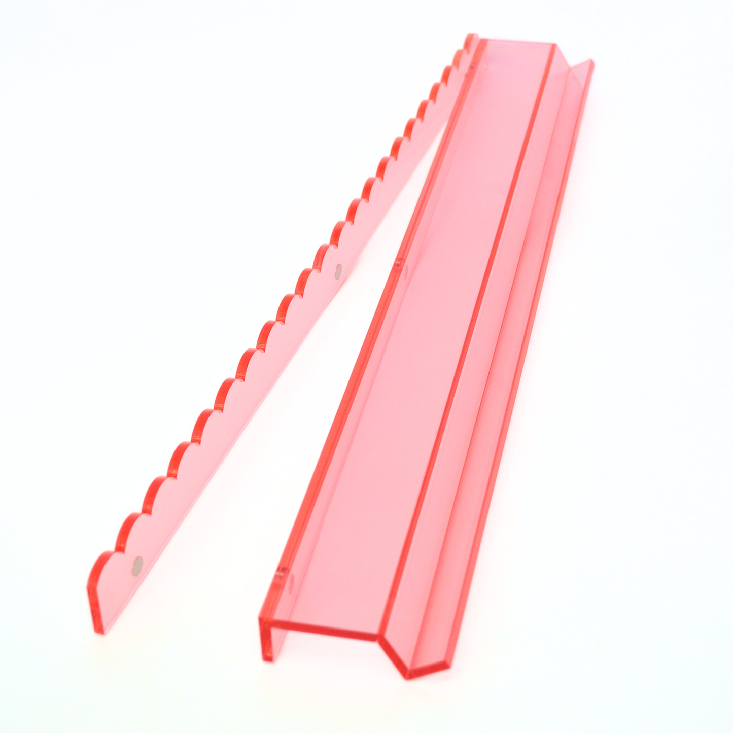 Pink Acrylic Mahjong Rack and Pusher, Set of 4