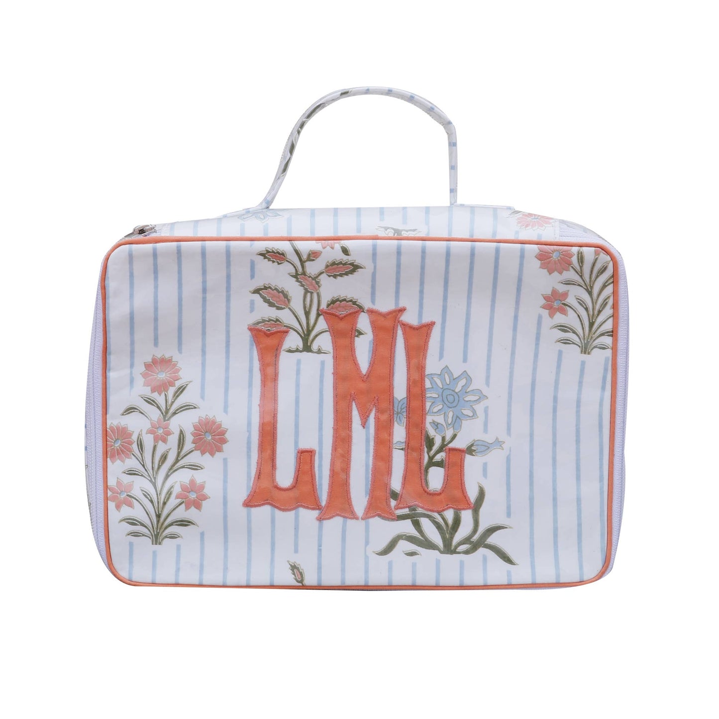 Block Print Top Handle Cosmetic Case