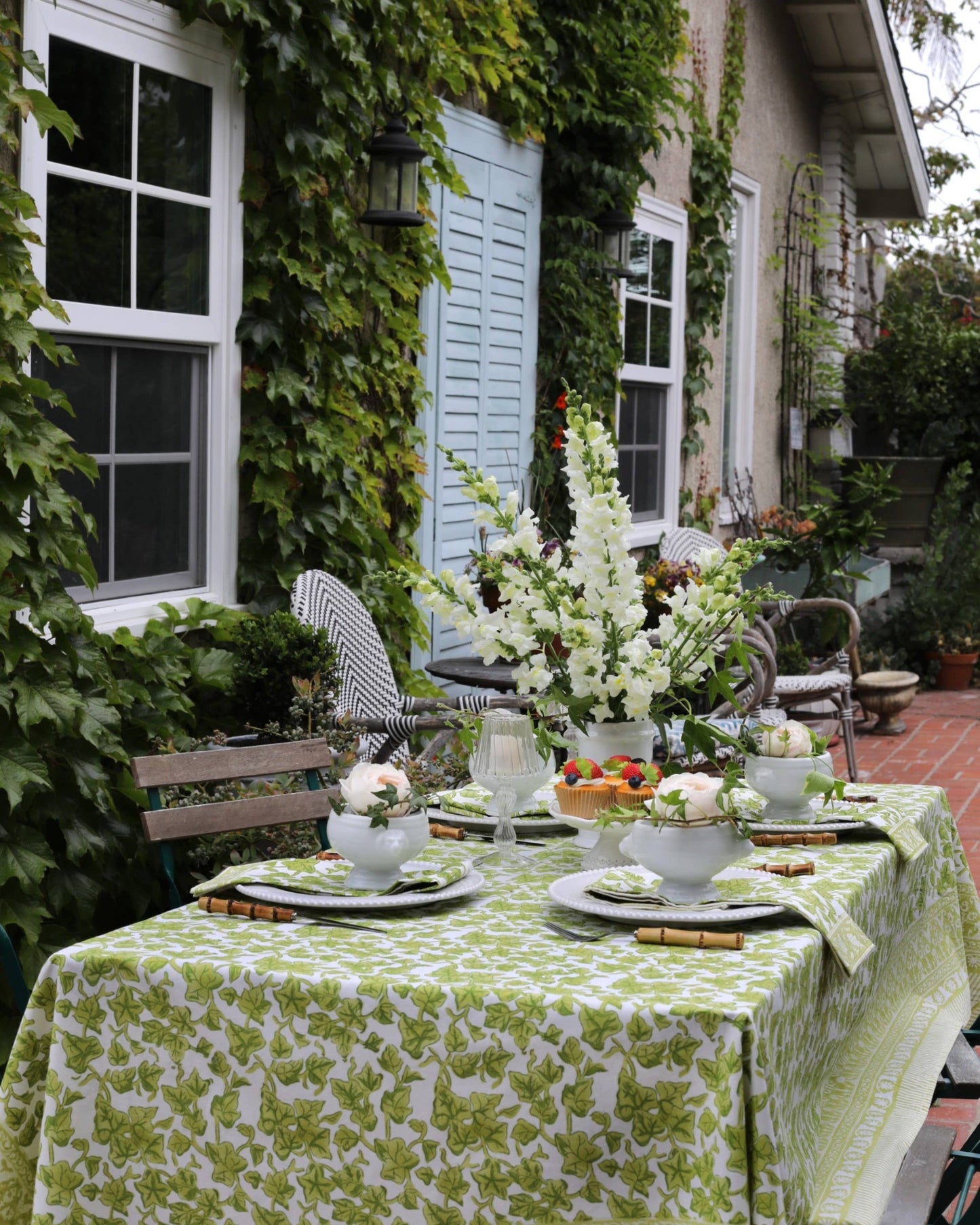 Ivy Block Print Tablecloth