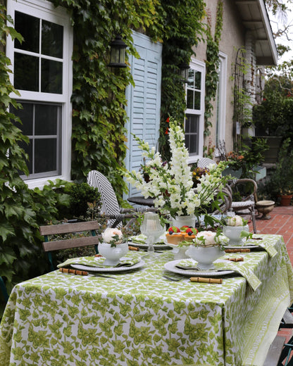 Ivy Block Print Tablecloth