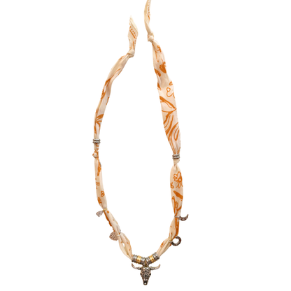 Tan Longhorn Luck Bandana Necklace