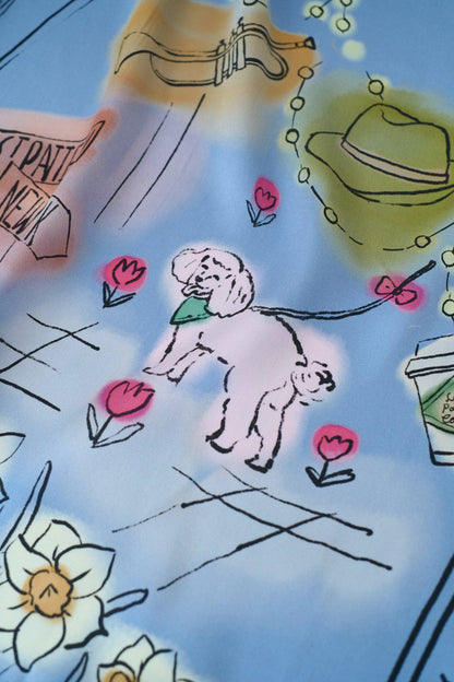 New York in Sketches Silk Scarf