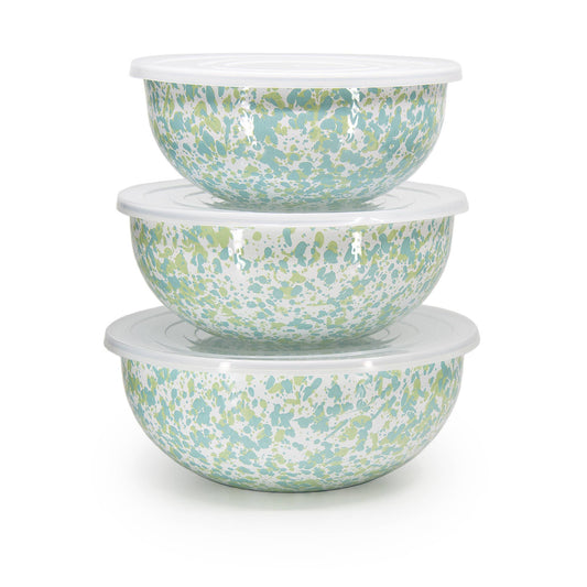 Enamelware Jardin Mixing Bowls, Set of 3