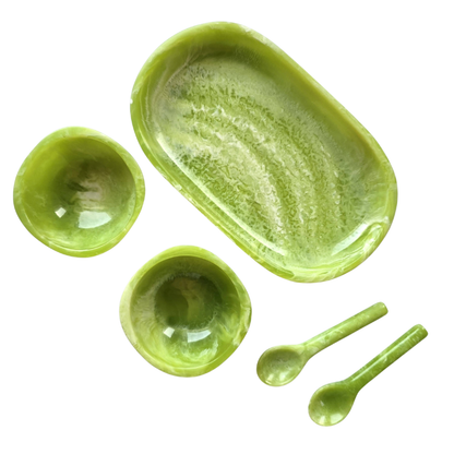 Resin Serving Set in Green