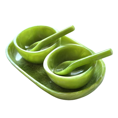 Resin Serving Set in Green
