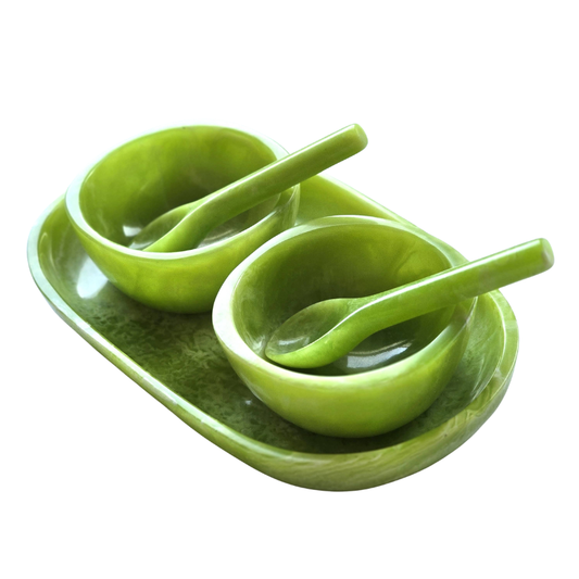 Resin Serving Set in Green