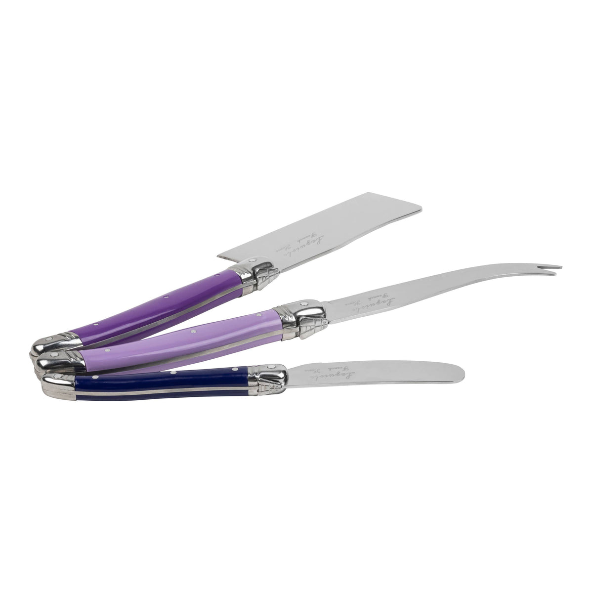 Set of 3 Cheese Knives in Plum Rose