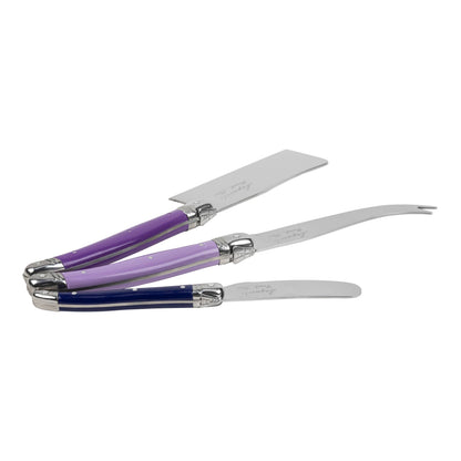 Set of 3 Cheese Knives in Plum Rose