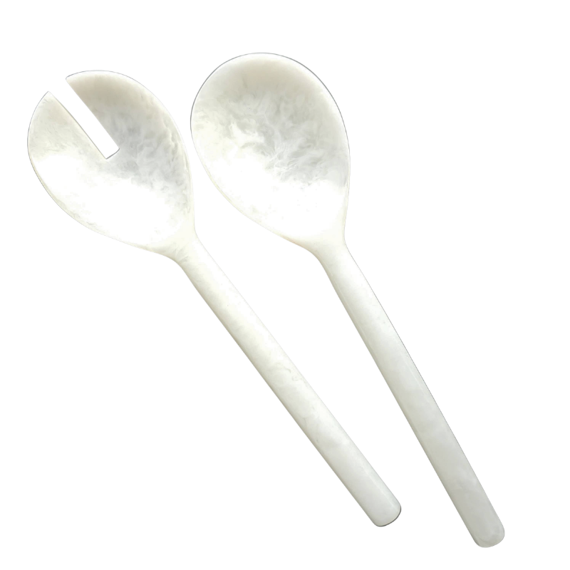 White Resin Salad Servers