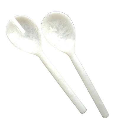 White Resin Salad Servers