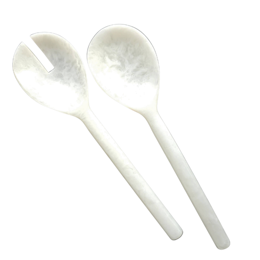 White Resin Salad Servers