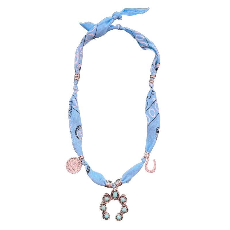 Light Blue Luck Bandana Necklace