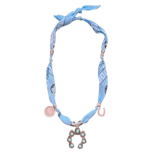 Light Blue Luck Bandana Necklace