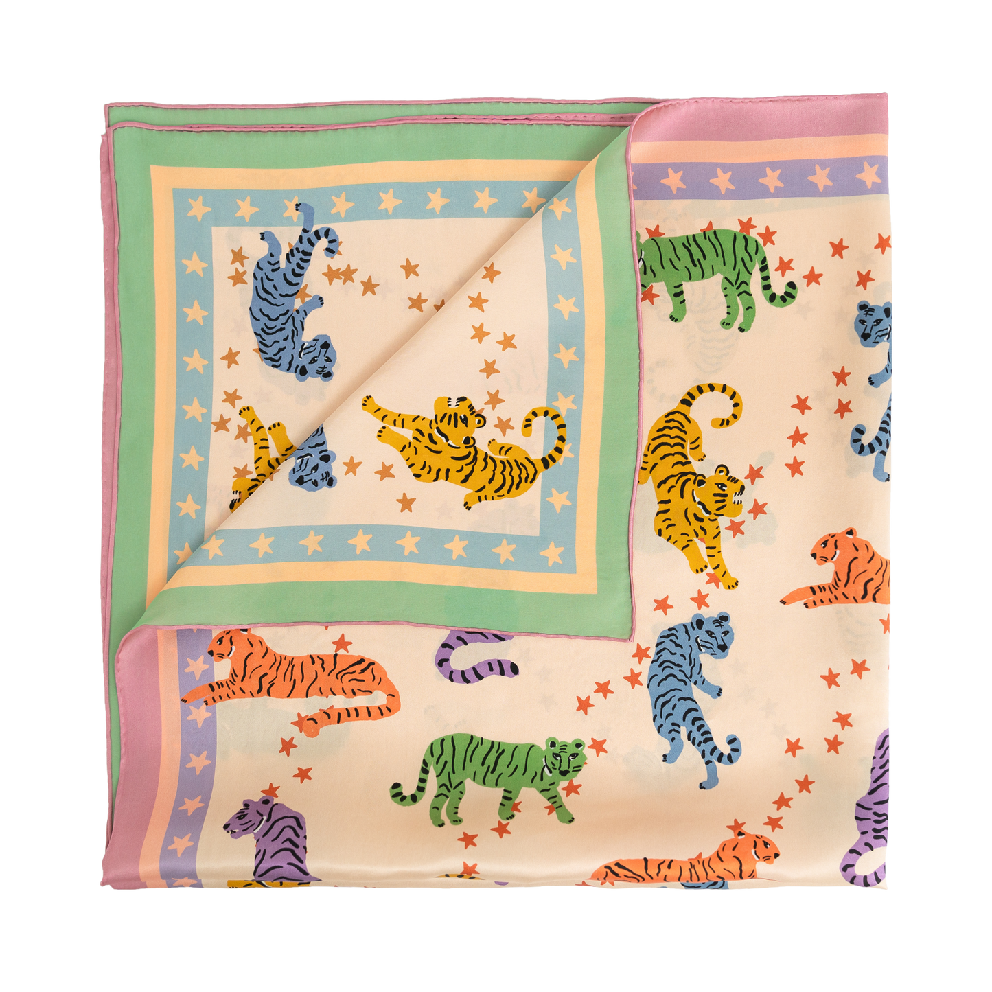 Neon Tigers Silk Scarf