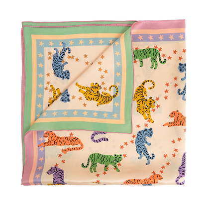 Neon Tigers Silk Scarf