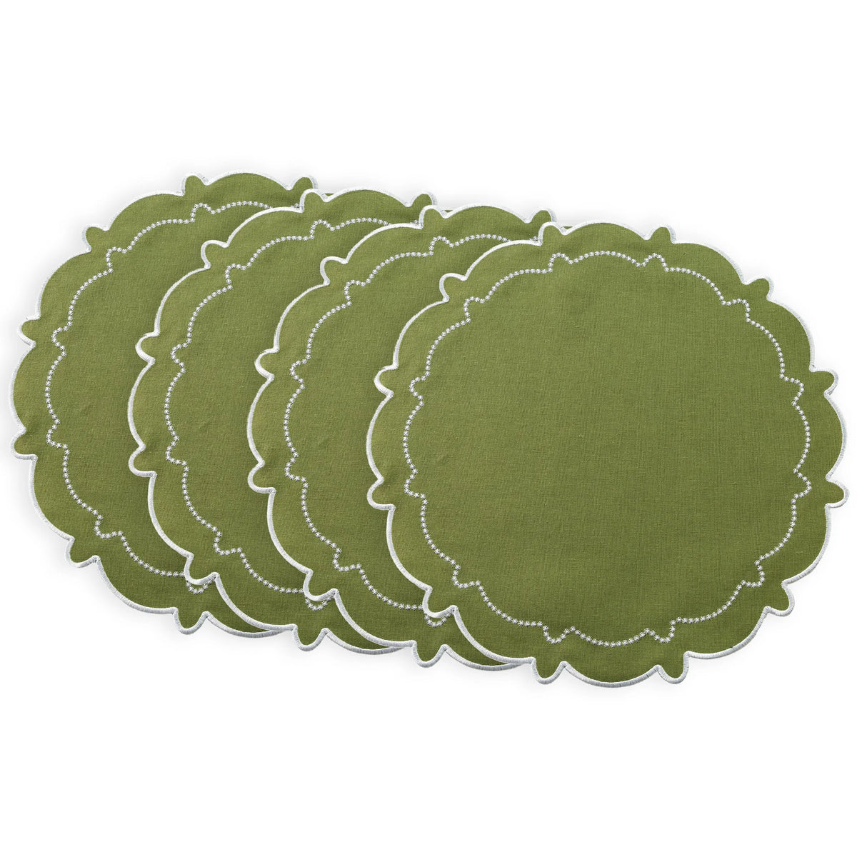 Set of 4 Scalloped Edge Placemats