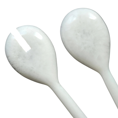 White Resin Salad Servers