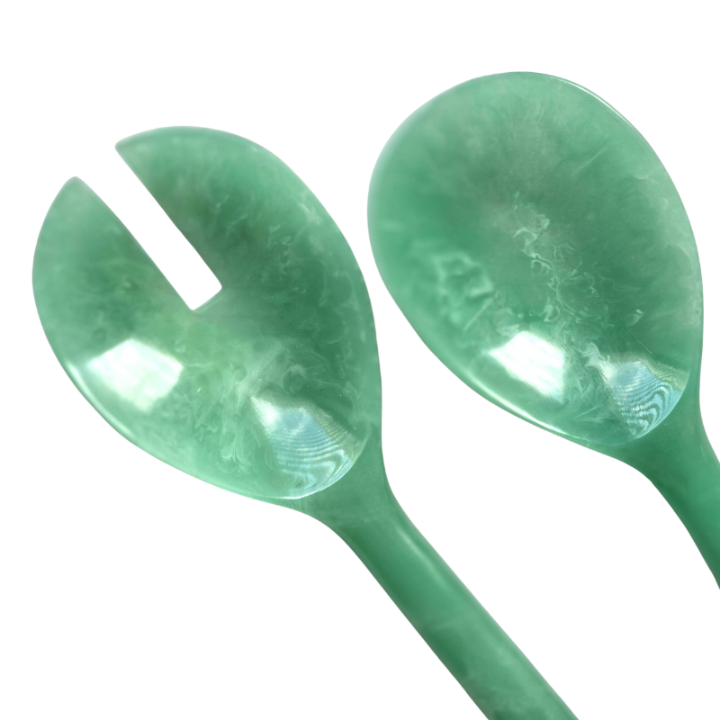 Teal Resin Salad Servers