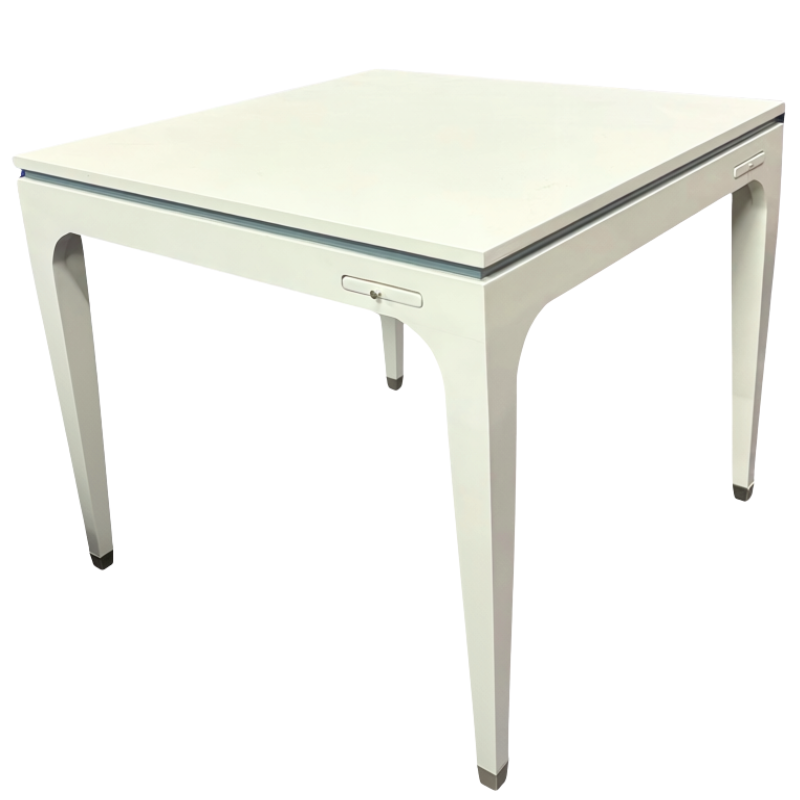 Beverly Hills Game Table in White Dove with Cupholders