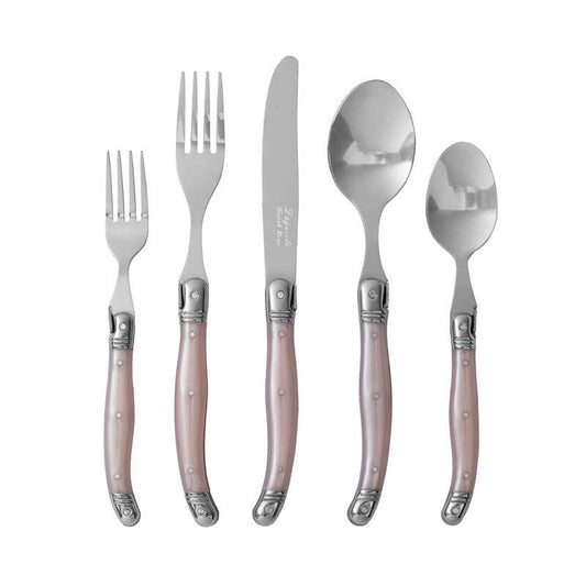 5-Piece Flatware Set, Petal Pink