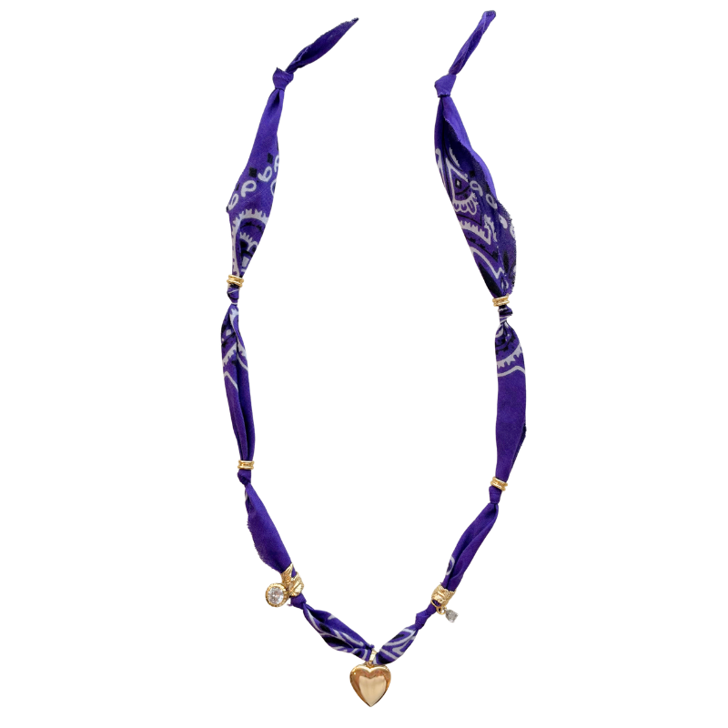 Purple Heart Luck Bandana Necklace