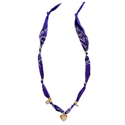 Purple Heart Luck Bandana Necklace