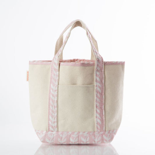 Pink Block Print Handy Open Tote