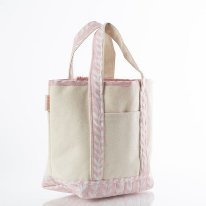 Pink Block Print Handy Open Tote
