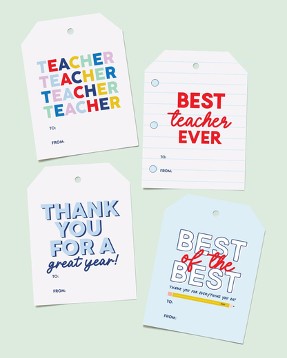 Mini Bag of Teacher Gift Tags