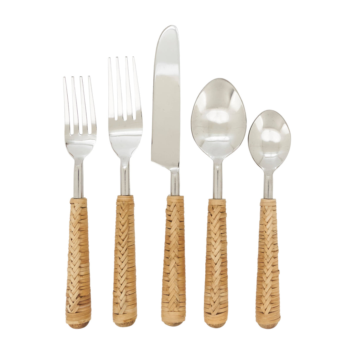 Natural Grain Wicker Flatware Set