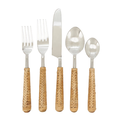 Natural Grain Wicker Flatware Set