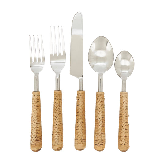 Natural Grain Wicker Flatware Set