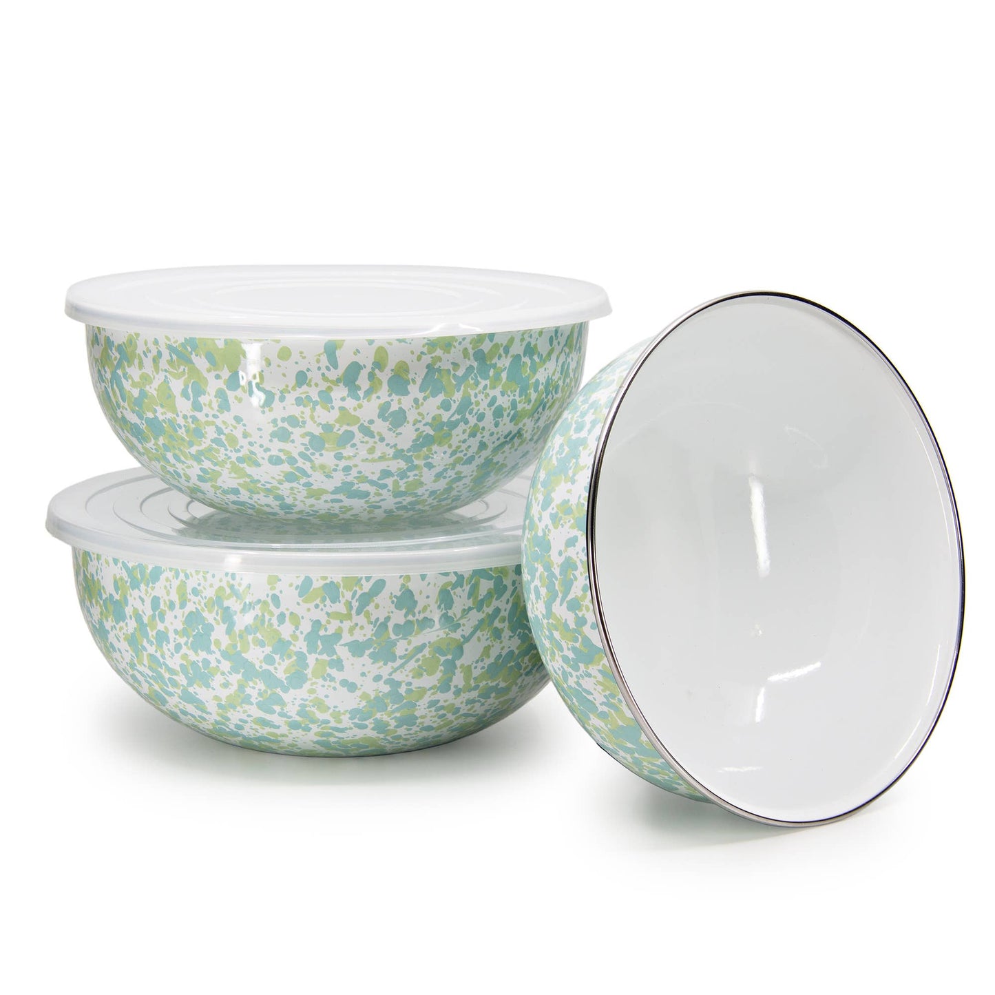 Enamelware Jardin Mixing Bowls, Set of 3