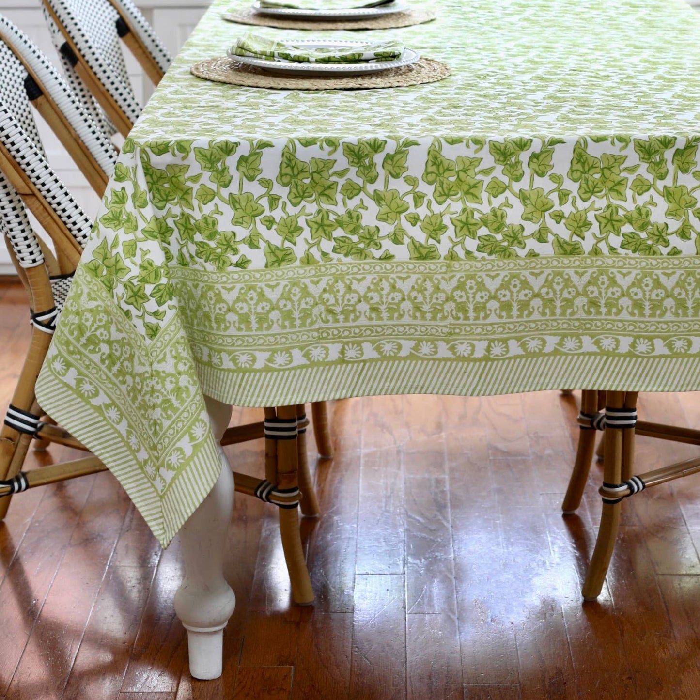 Ivy Block Print Tablecloth